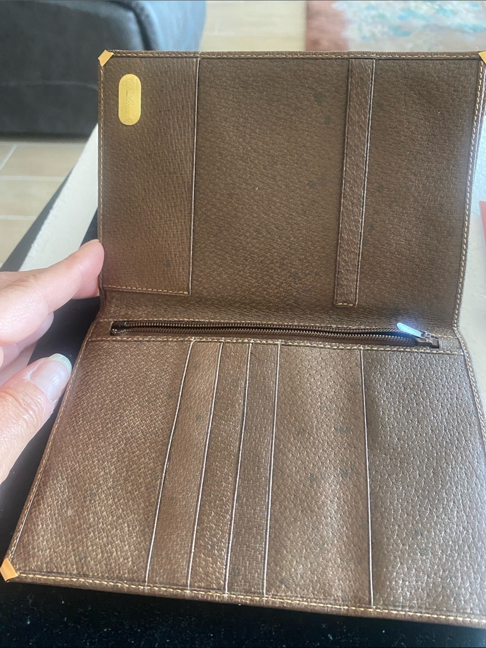 Vintage Gucci Brown Leather Long Travel Wallet 039-416-0202
